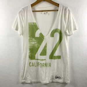 Hollister Womens Y2K Deep V Jersey‎ Knit T Shirt Sz M Preppy California Surf 00s